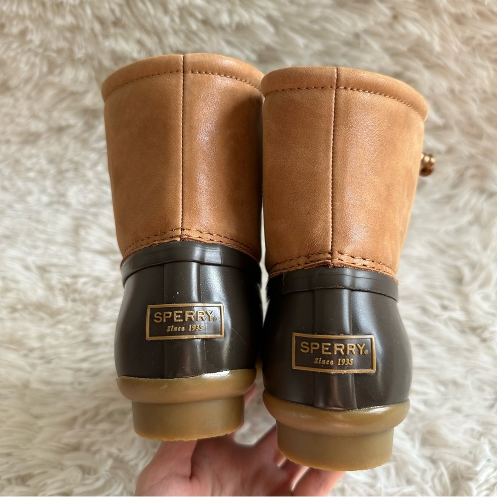 Sperry Womens Saltwater Starlight Tan Water Resistant Duck Boot New Size 6 - Picture 6 of 9